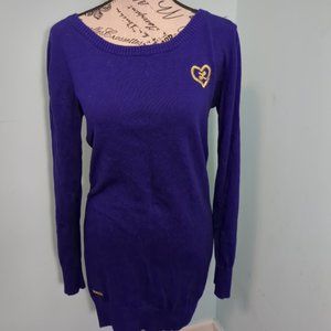 Luxirie Zumiez purple long sweater large y2k